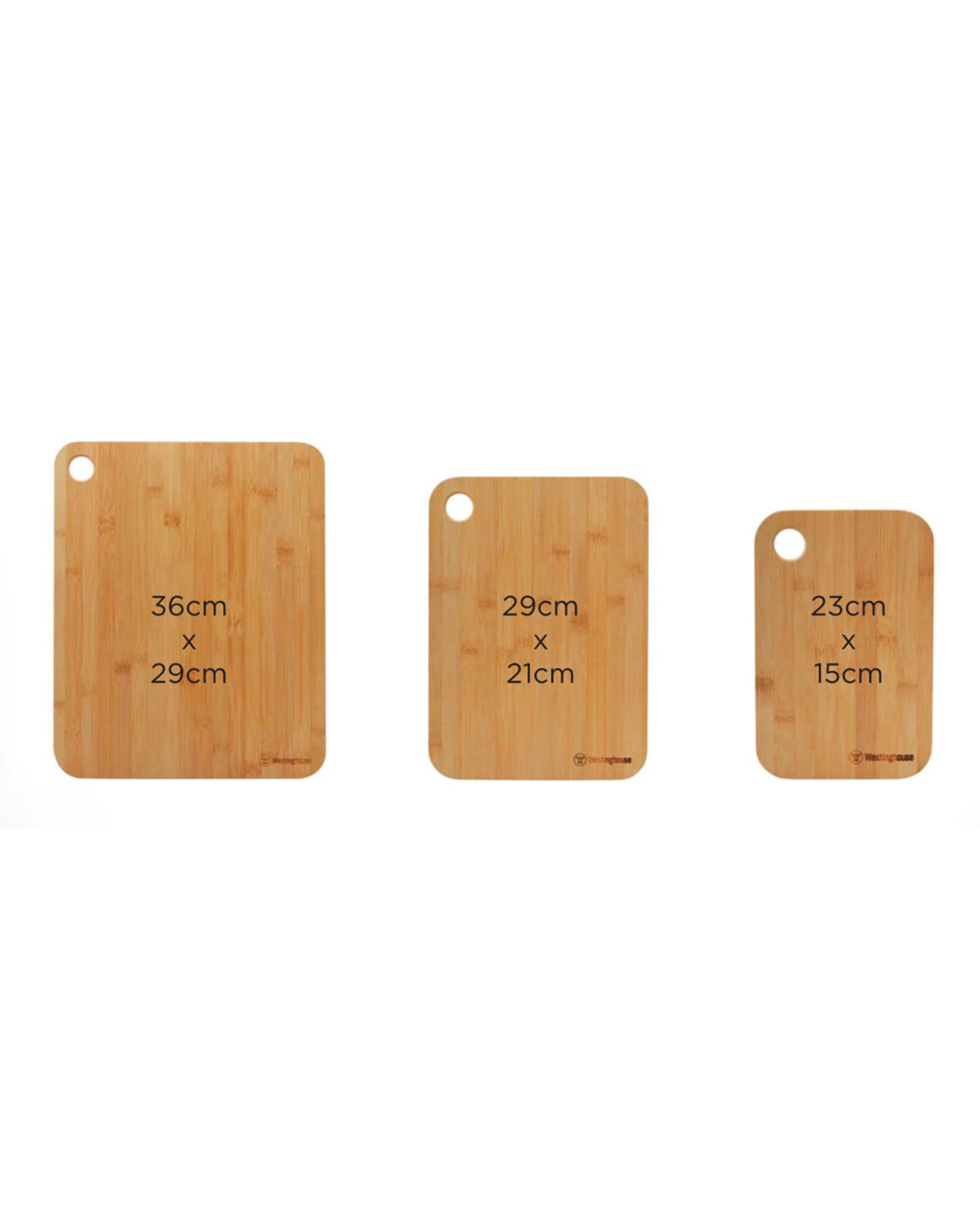 6 Westinghouse 3 Piece Bamboo Chopping Board Set, 6 of 8