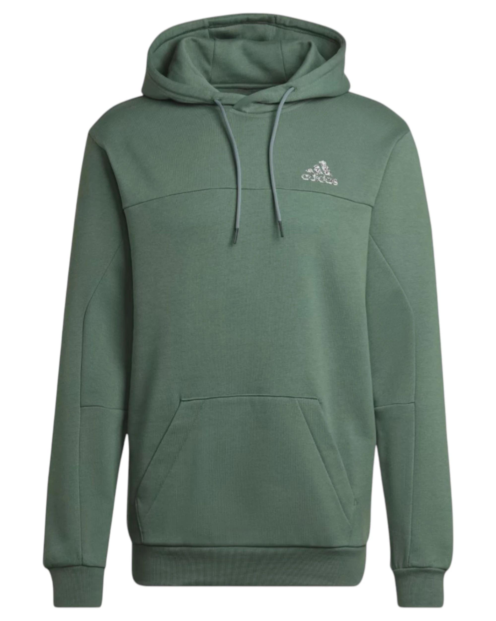 1 Adidas Mens Stadium Fleece Badge of Sport Green Hoodie GREEN, 1 of 5