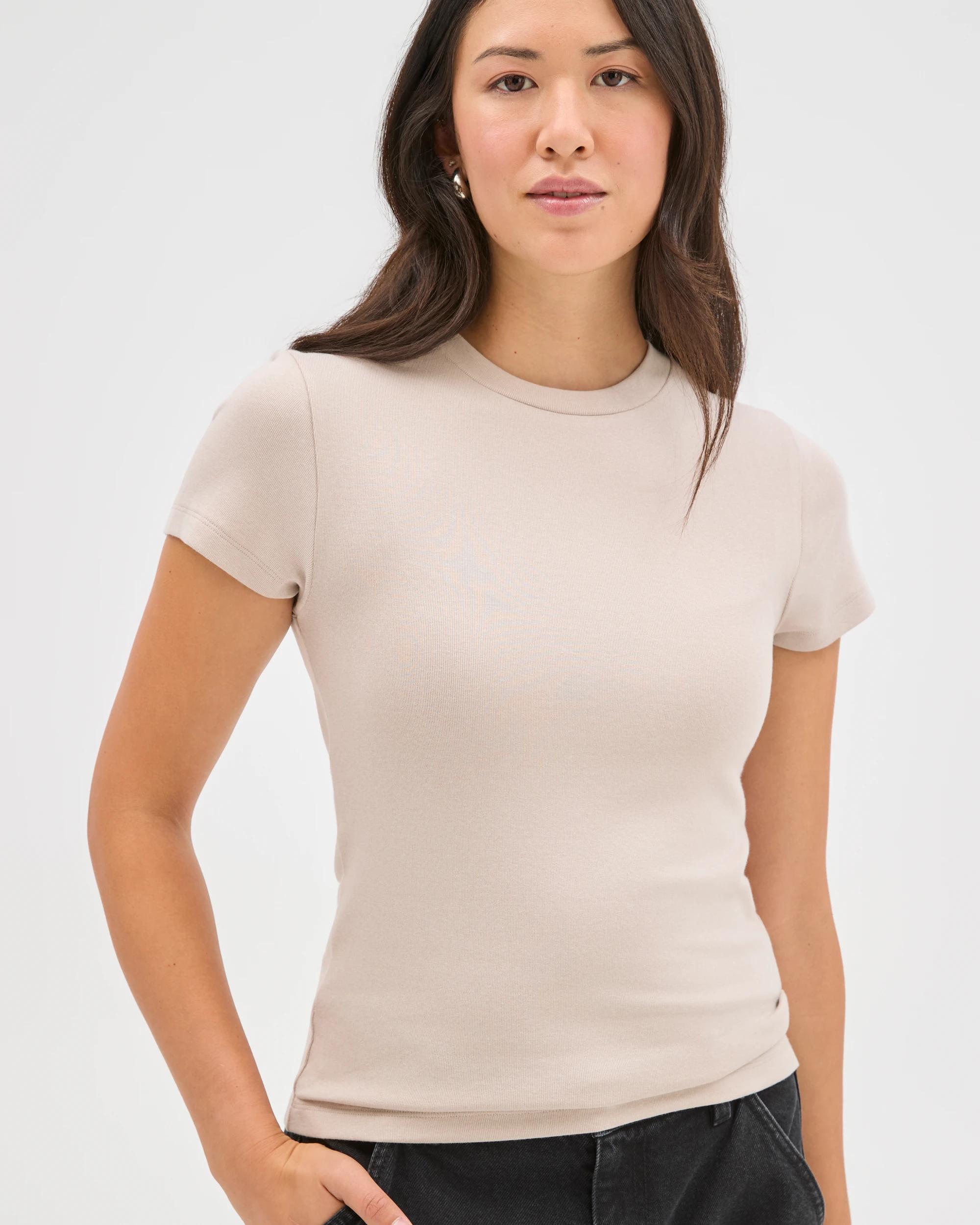 4 Target Woman Australian Cotton Blend Soft Touch T-Shirt PEBBLE, 4 of 7