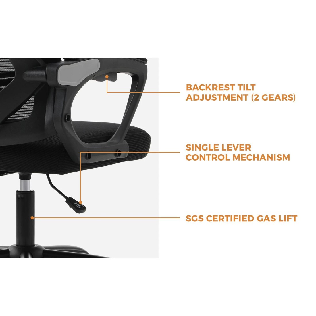 5 Oikiture Mesh Office Chair Adjustable Lumbar Support
 - Black, 5 of 10