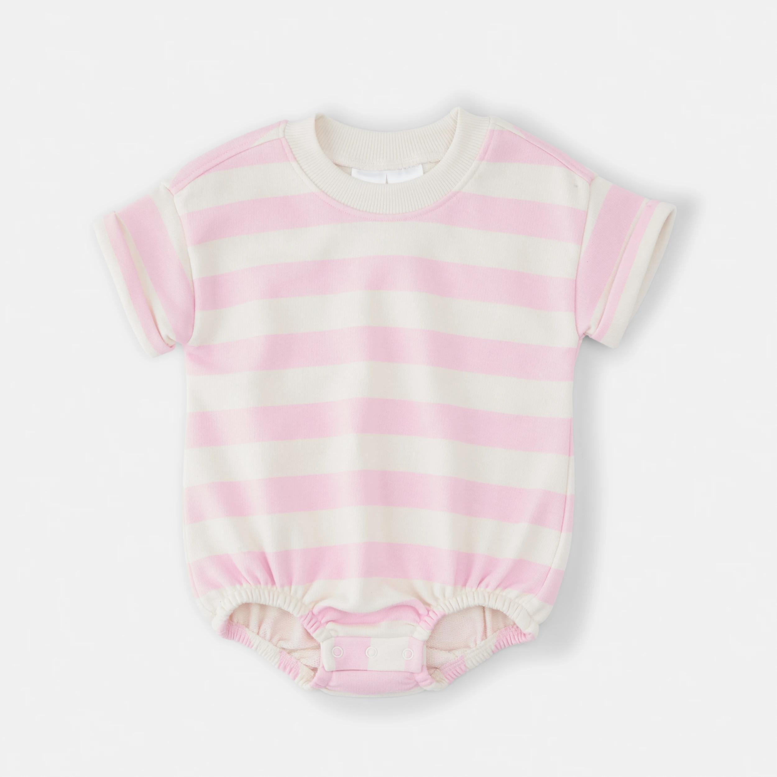 1 Short Sleeve Terry Bodysuit BALLERINA STRIPE, 1 of 5