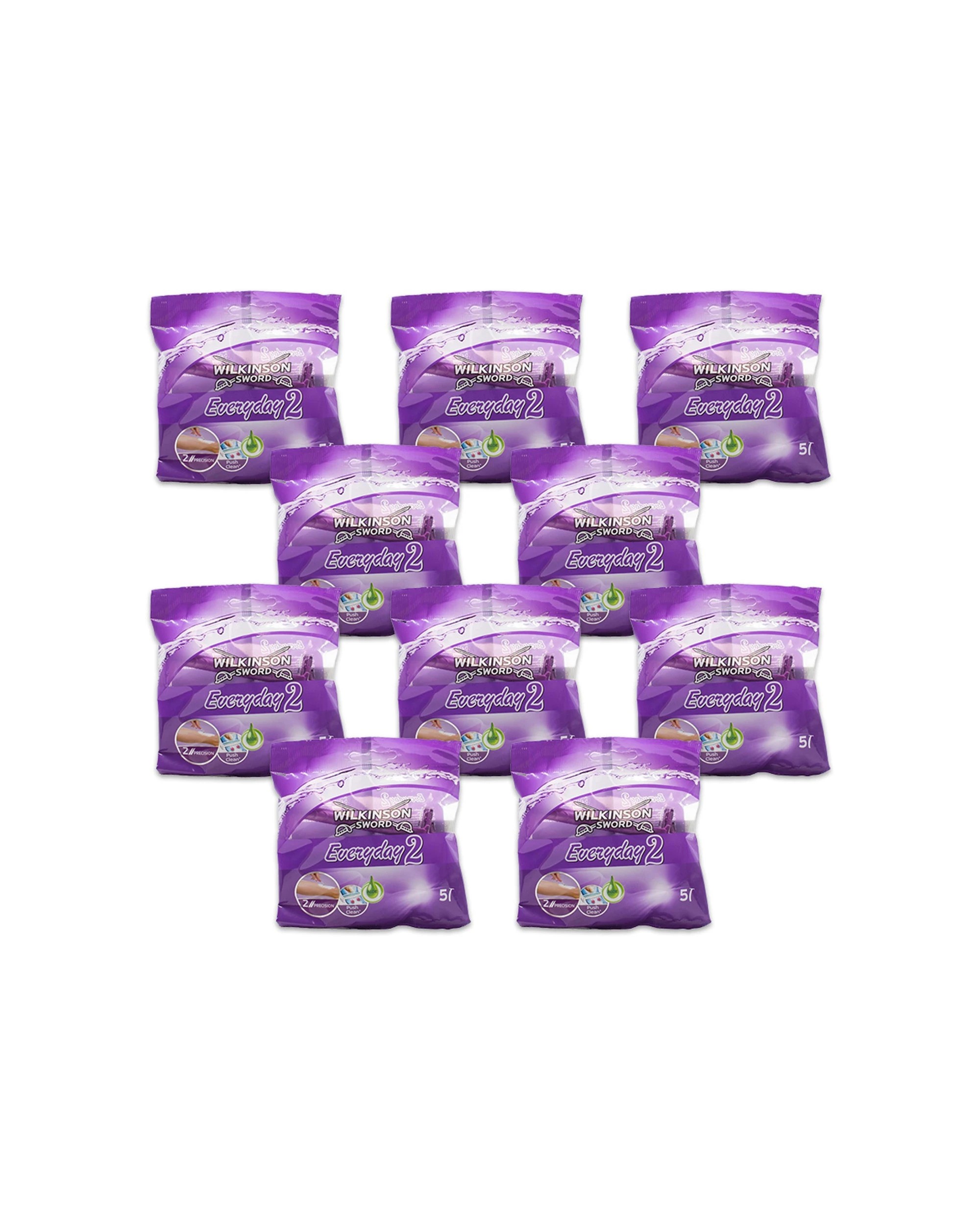 1 Wilkinson Sword Razors Everyday 2 Blades Shaver 50pc - Purple, 1 of 3