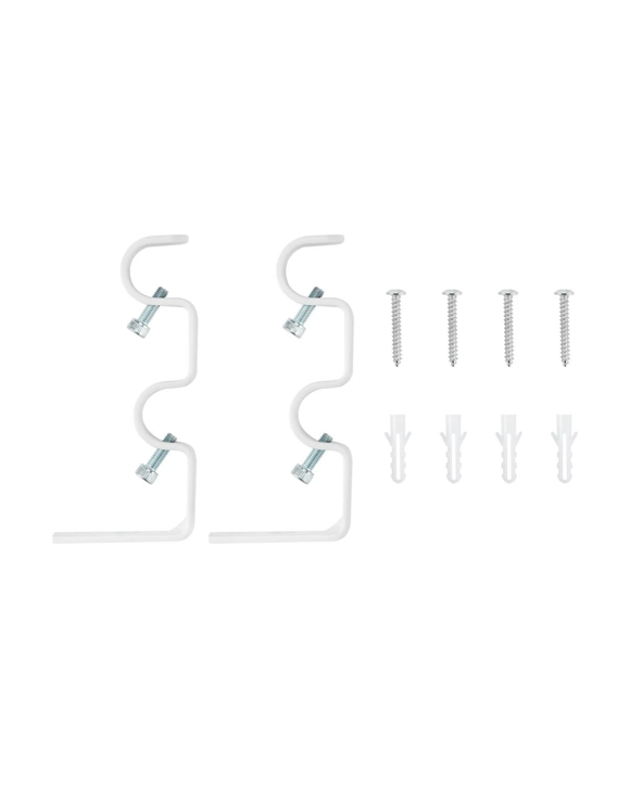 Double Curtain Rod Bracket - White
