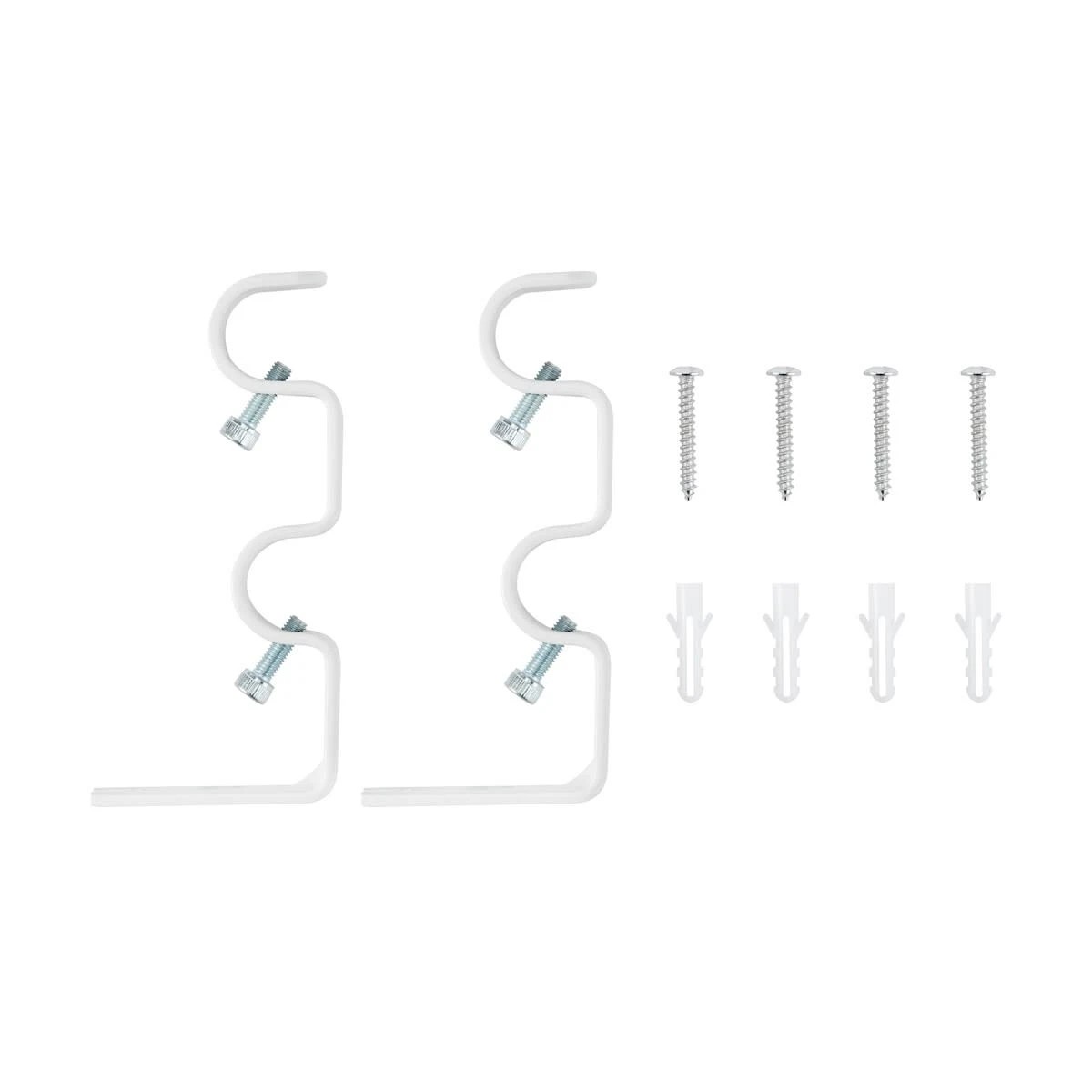 1 Double Curtain Rod Bracket - White, 1 of 4