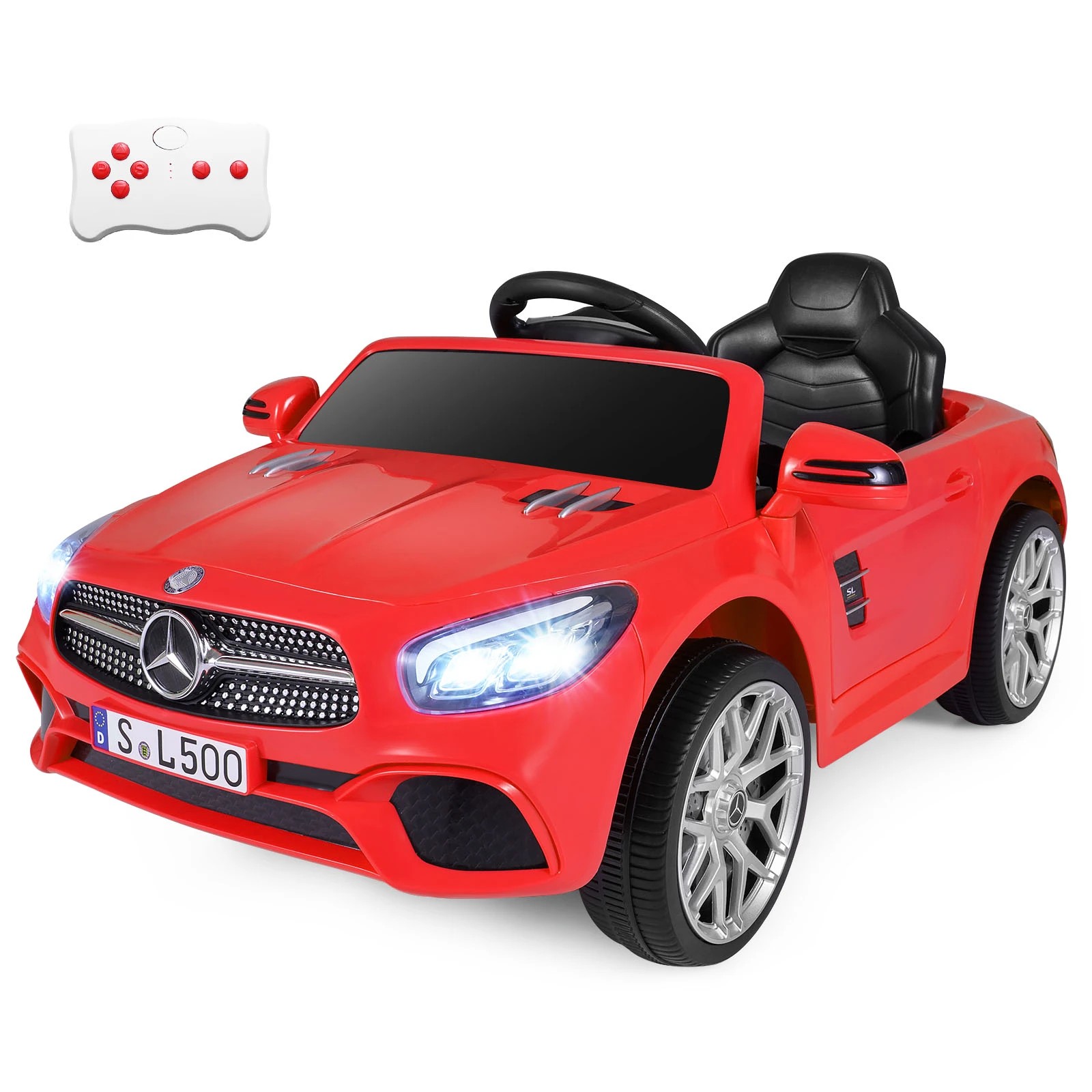 1 Costway 12V Mercedes Benz Licensed Ride On Car Electric Vehicle - Red, 1 of 1