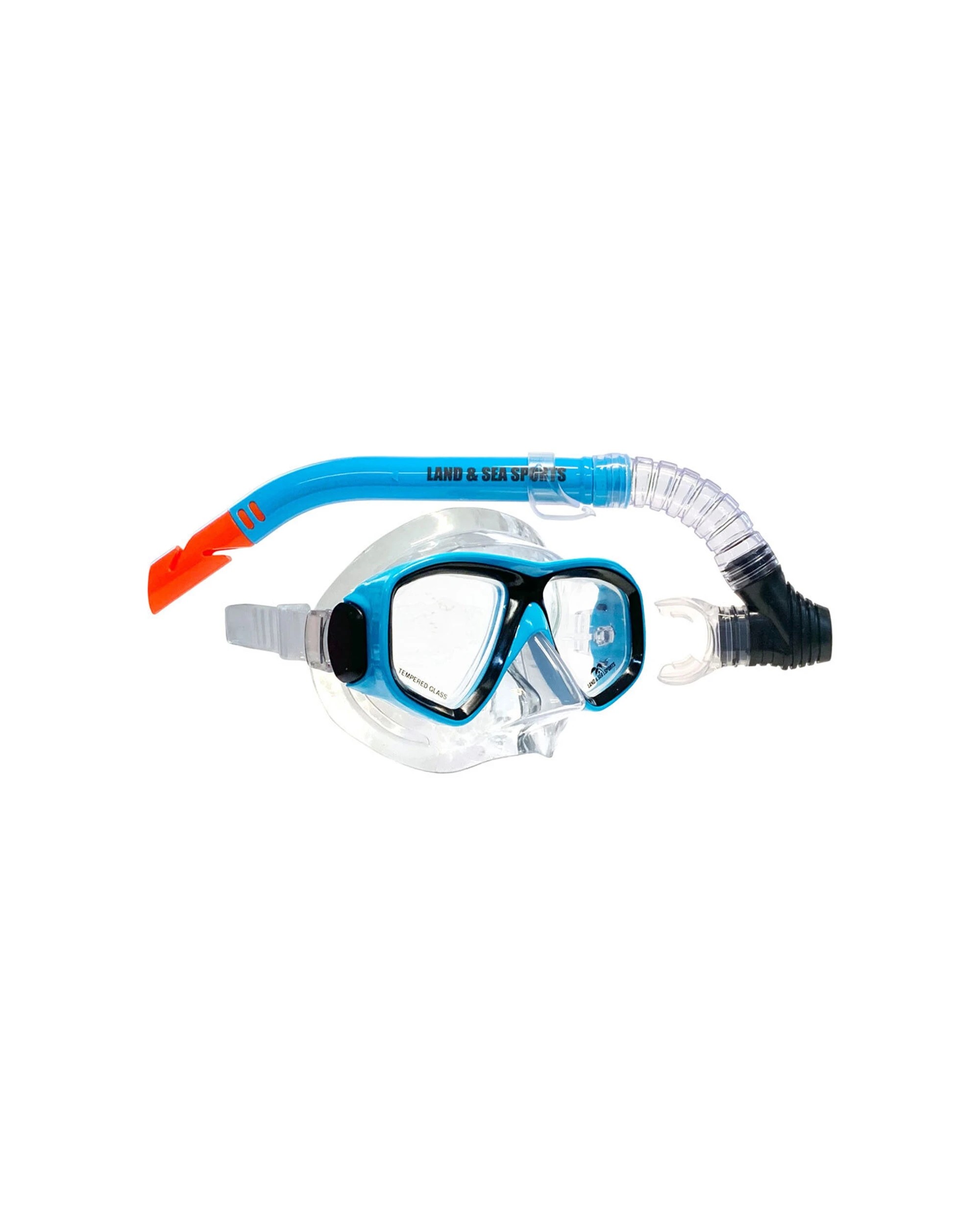 1 Land & Sea Sports Australia Clearwater Silicone Mask & Snorkel Set 10y+ - Blue, 1 of 1
