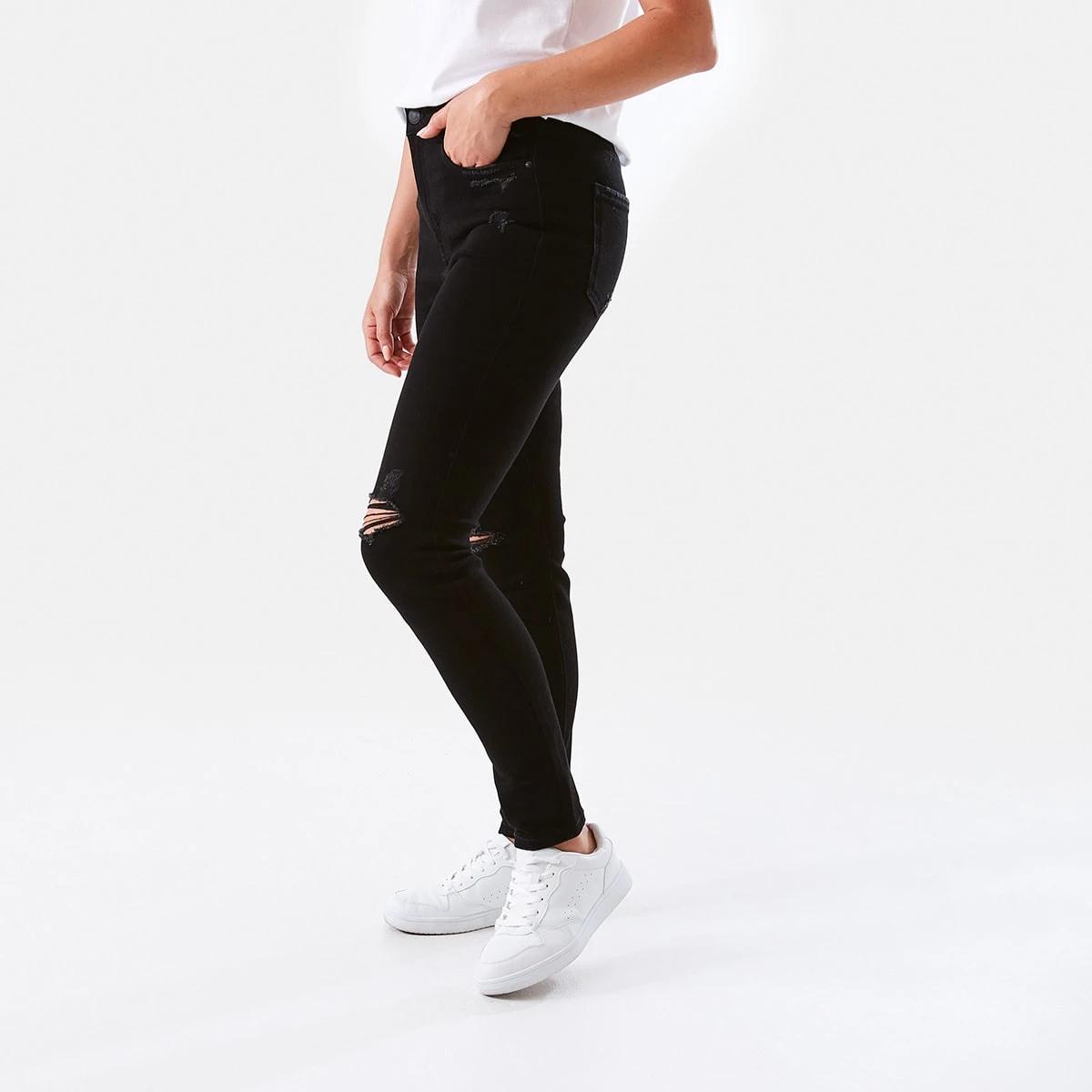 2 Distressed Skinny Jeans Black, 2 of 6