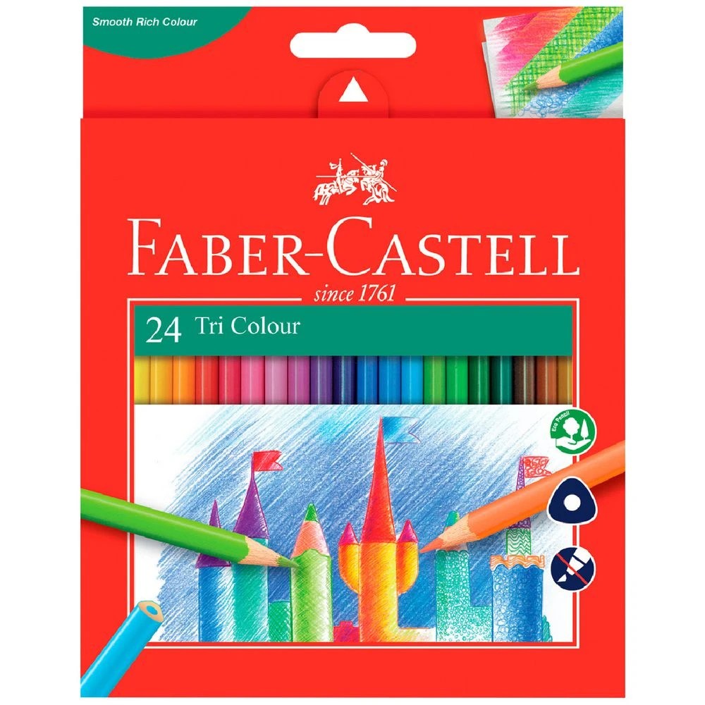 1 Faber-Castell Triangular Coloured Pencils Assorted 24 Pack, 1 of 5
