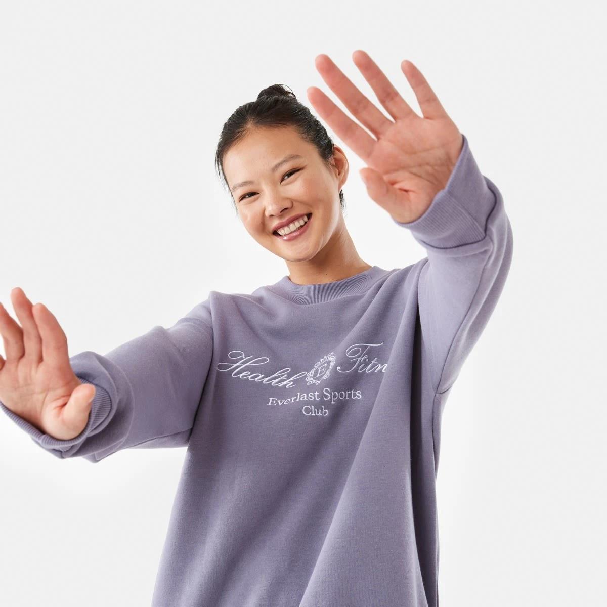 7 Everlast Womens Street Oversized Crew Sweatshirt Dusk, 7 of 8