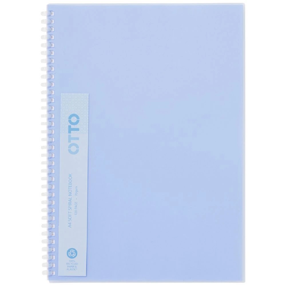 1 Otto A4 Soft Spiral Notebook Blue 120 Page, 1 of 2