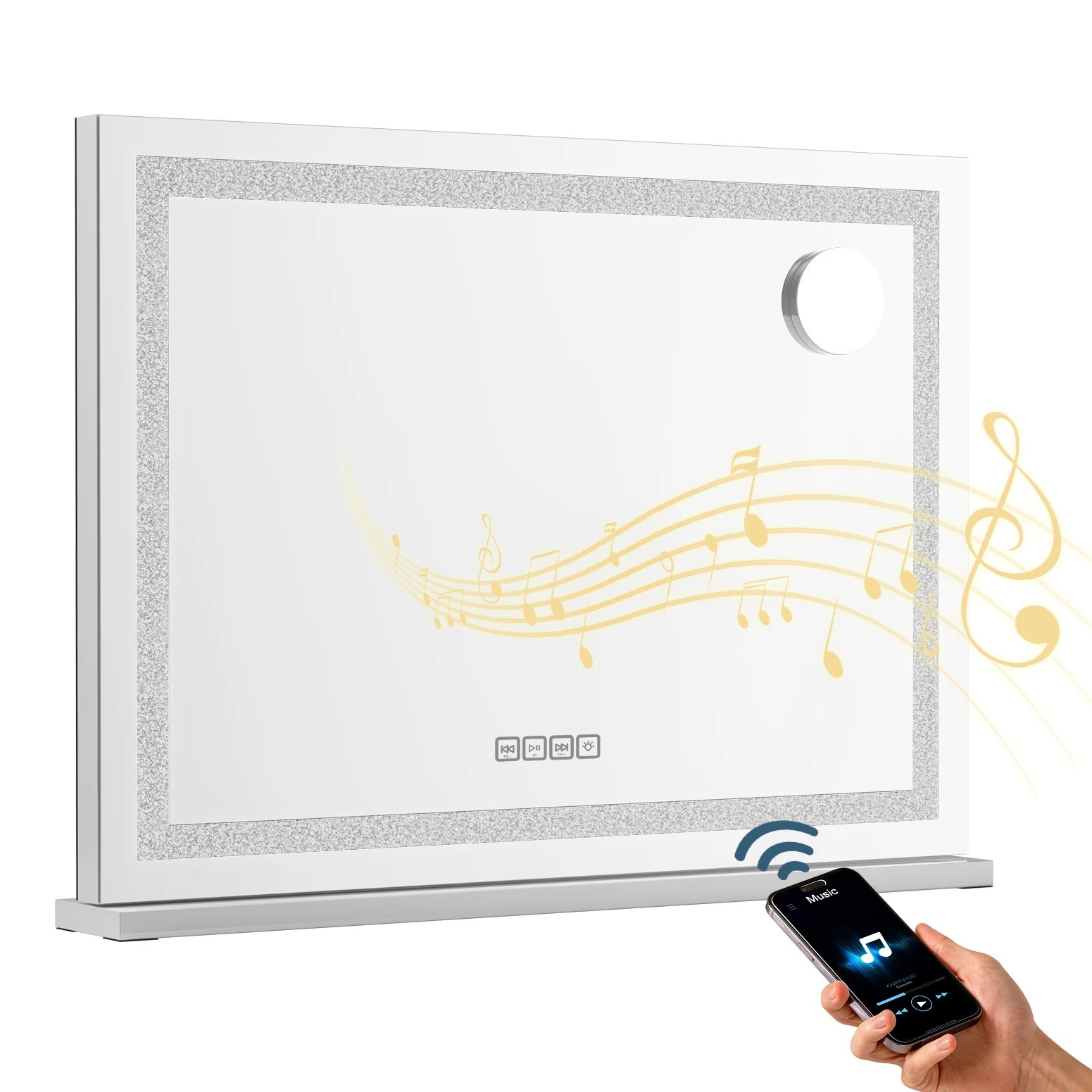 1 Embellir tooth Makeup Mirror 80x58cm Hollywood Vanity with LED Light Crystal - Multi, 1 of 5