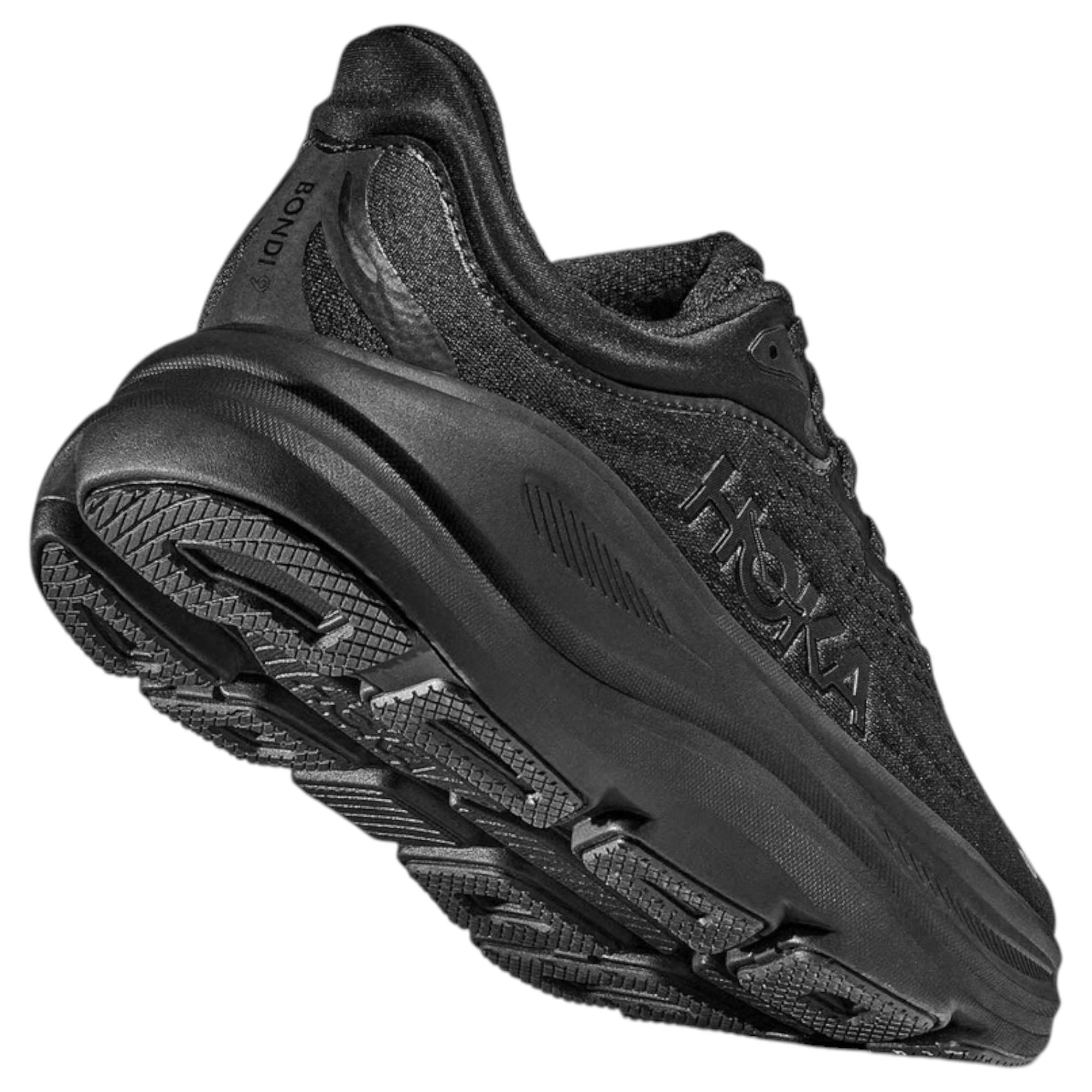 2 Hoka Mens Bondi 9 Athletic Running Shoes BLACK, 2 of 7