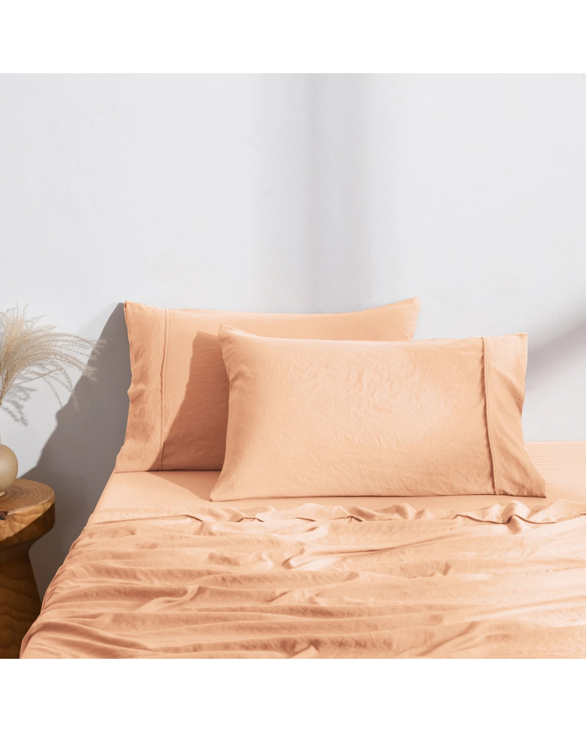 1 Dreamaker Superfine Washed Microfibre Standard Pillowcase Twin Pack - Peach, 1 of 6