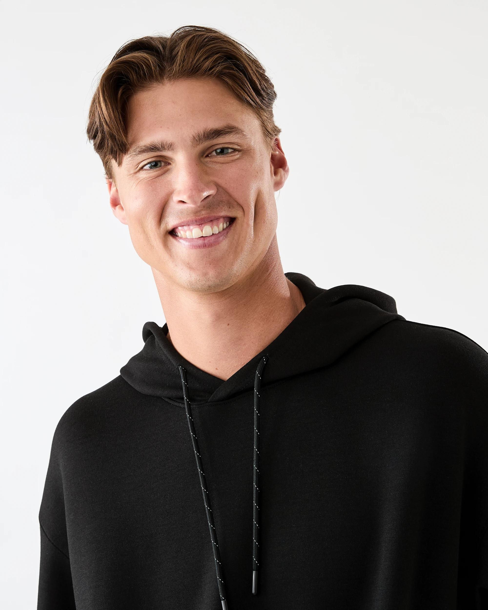 6 Active Mens Relaxed Scuba Hoodie Black, 6 of 8