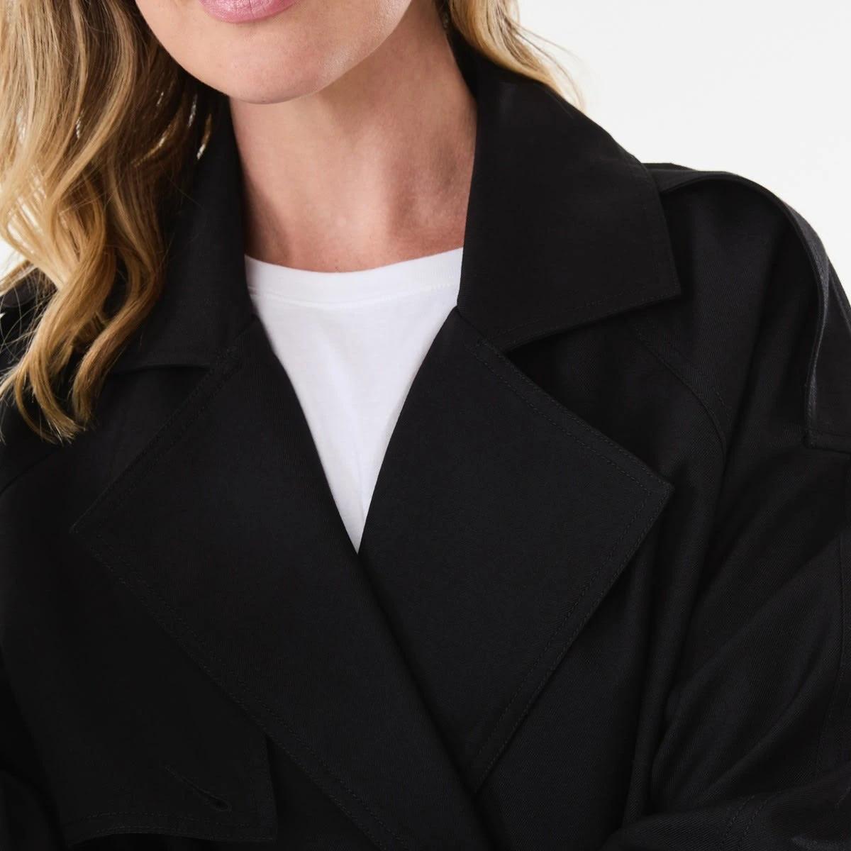 6 Crop Trench Coat Black, 6 of 8