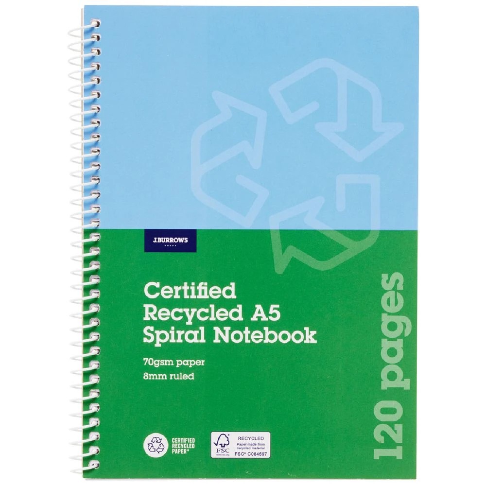 1 J.Burrows A5 Spiral Notebook 120 Pages, 1 of 2