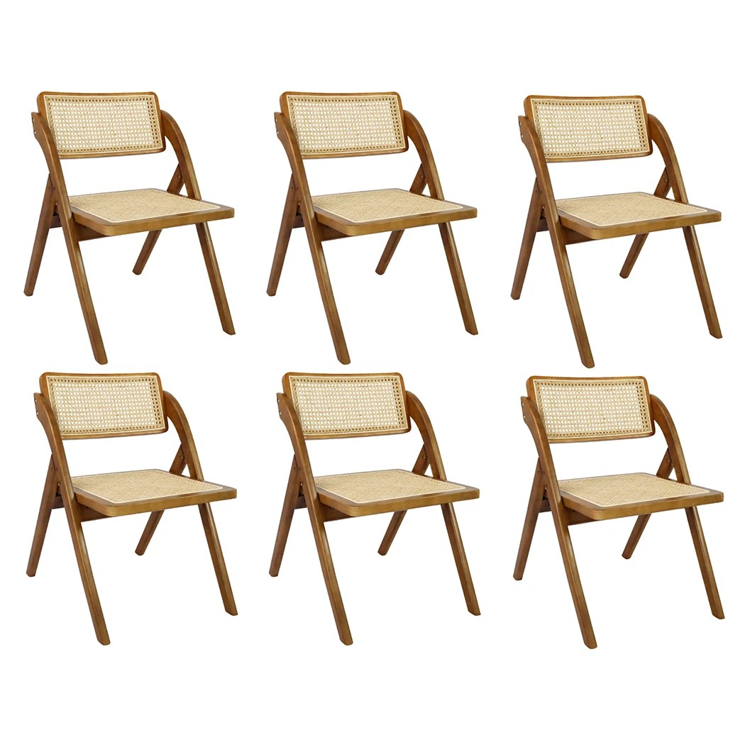1 Levede 6pcs Chairs in Walnut Colour, 1 of 7