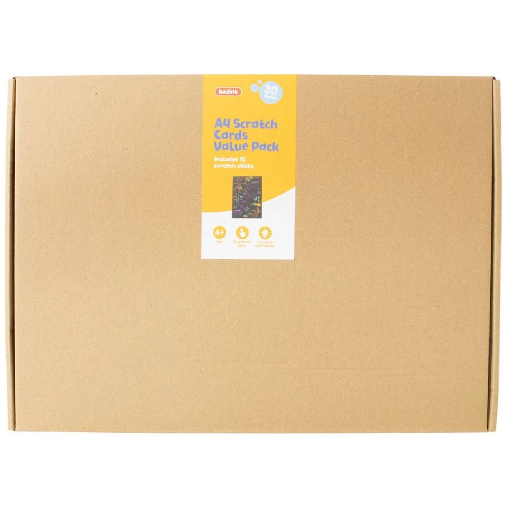 1 Kadink A4 Scratch Board Sheets 300gsm 30 Pack, 1 of 2