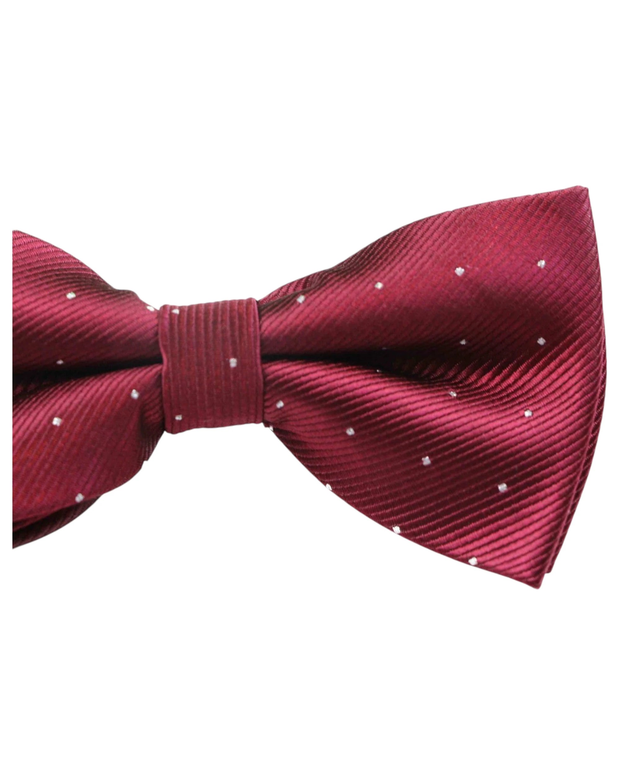 4 Zasel Mens Maroon With Silver Stars Matching Bow Tie & Pocket Square Set - Multi, 4 of 5
