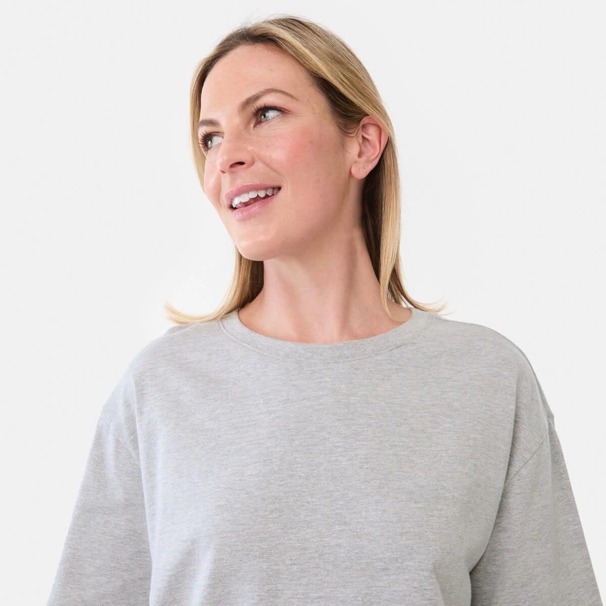 4 Short Sleeve Oversized Boyfriend T-shirt SILVER MARLE, 4 of 5