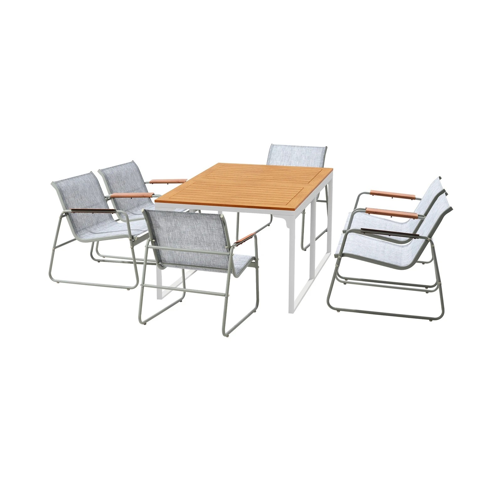 8 Livsip 6 Seater Outdoor Dining Set Patio Table Chairs Textilene Furniture - Multi, 8 of 8