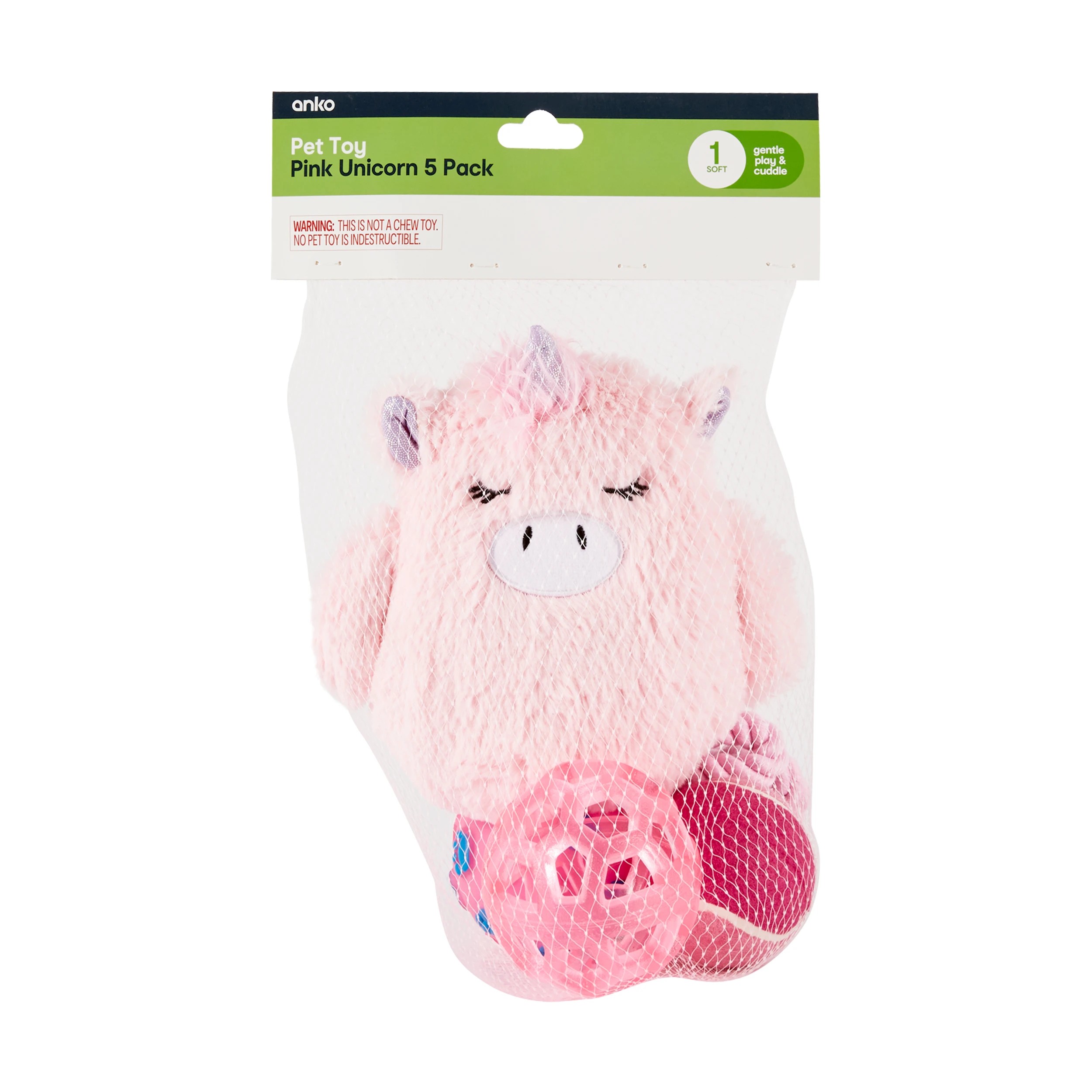 6 5 Pack Pet Toy Pink Unicorn, 6 of 6