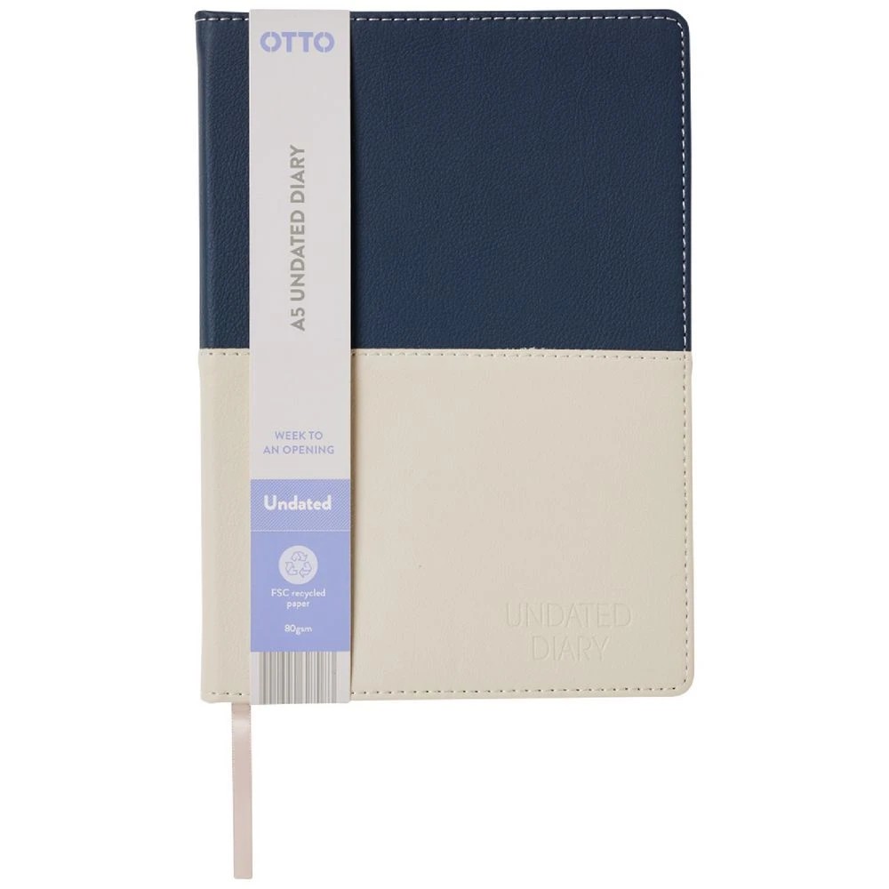 2 Otto A5 Week to View Two-tone Undated Diary 65 page Neutral, 2 of 7