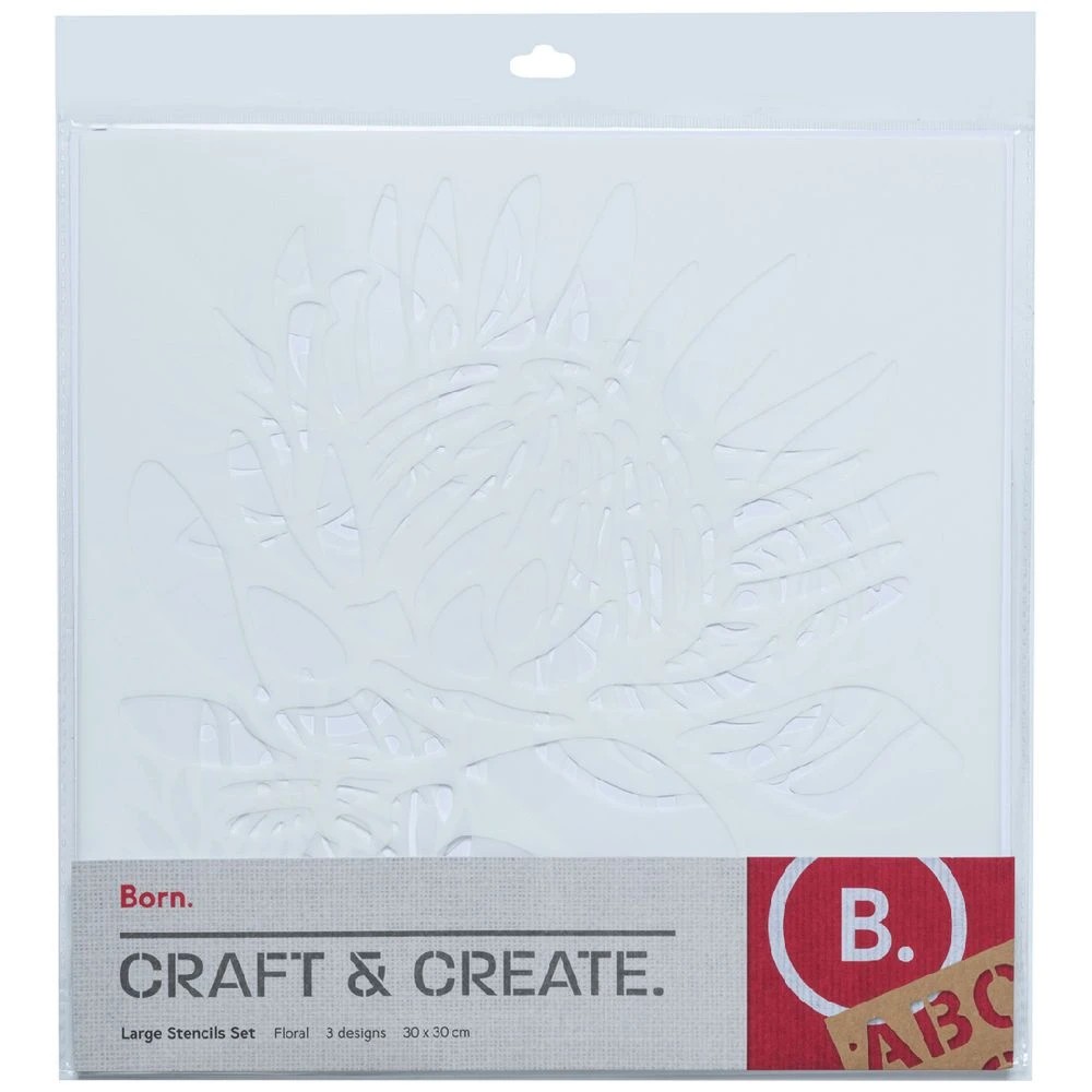 1 Born Large Stencils 3 Pack Floral, 1 of 2