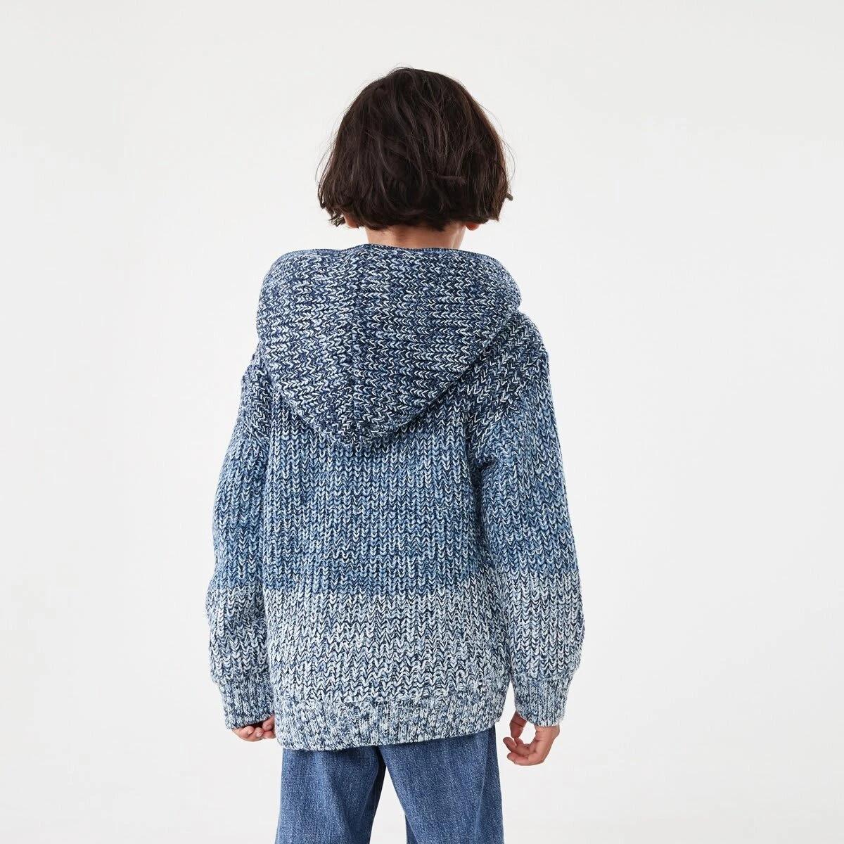 2 Sherpa Knit Hoodie Nvy Twist, 2 of 9