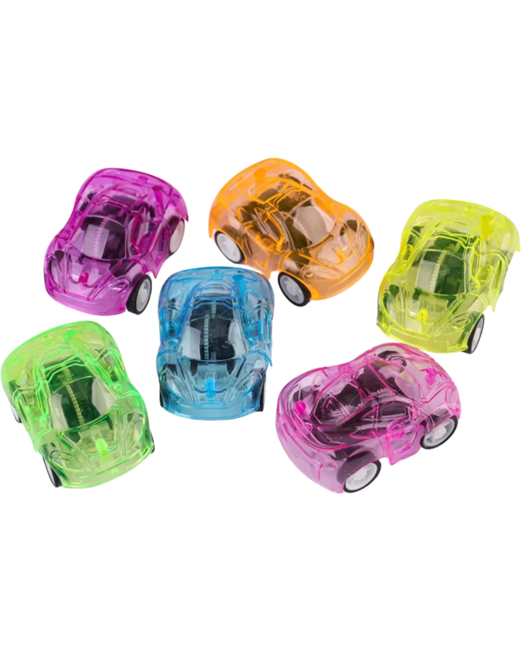 1 Partyrama Neon Mini Pull Back Racing Cars Pack of 6 - Multi, 1 of 4