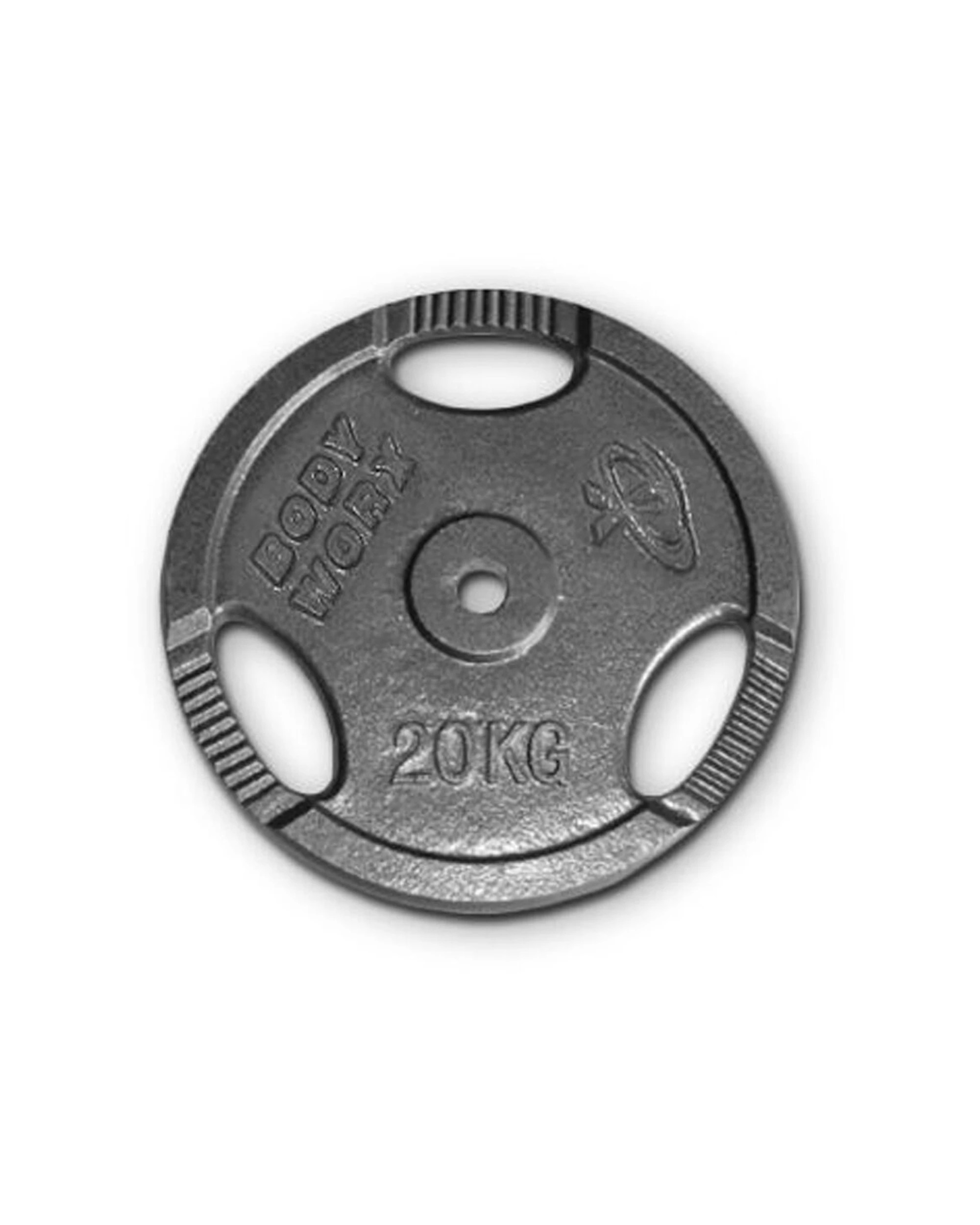 1 Bodyworx Ezy Grip Standard Disc Weight Plate 20kg Cast Iron Single For 28mm Bars - Black, 1 of 1