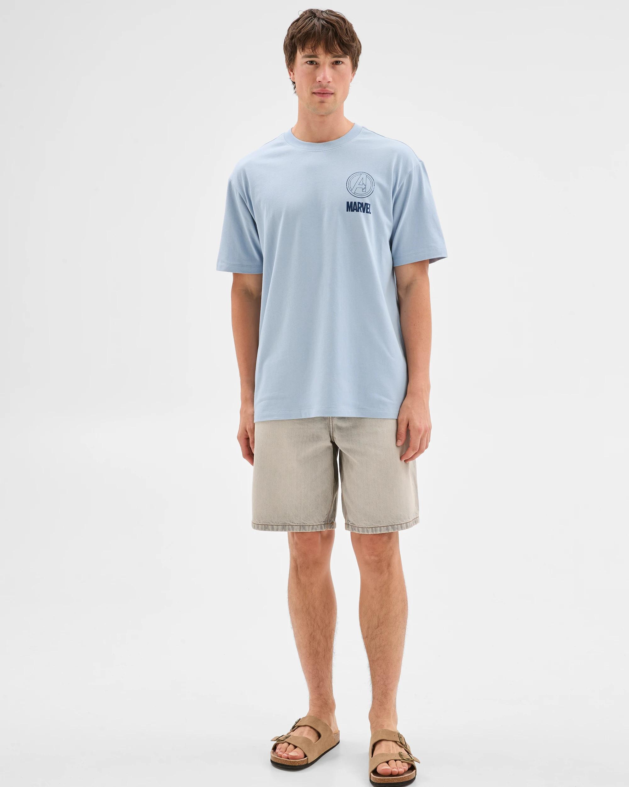 6 Disney Licensed Marvel Avengers T-Shirt LIGHT BLUE, 6 of 6