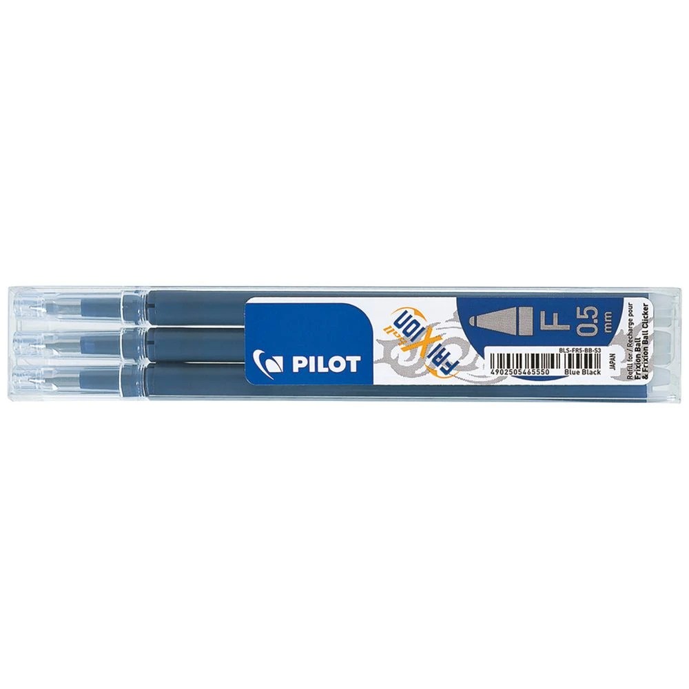 1 PILOT Frixion Erasable Gel Ink Refill 0.5mm Blue Black 3 Pack, 1 of 3