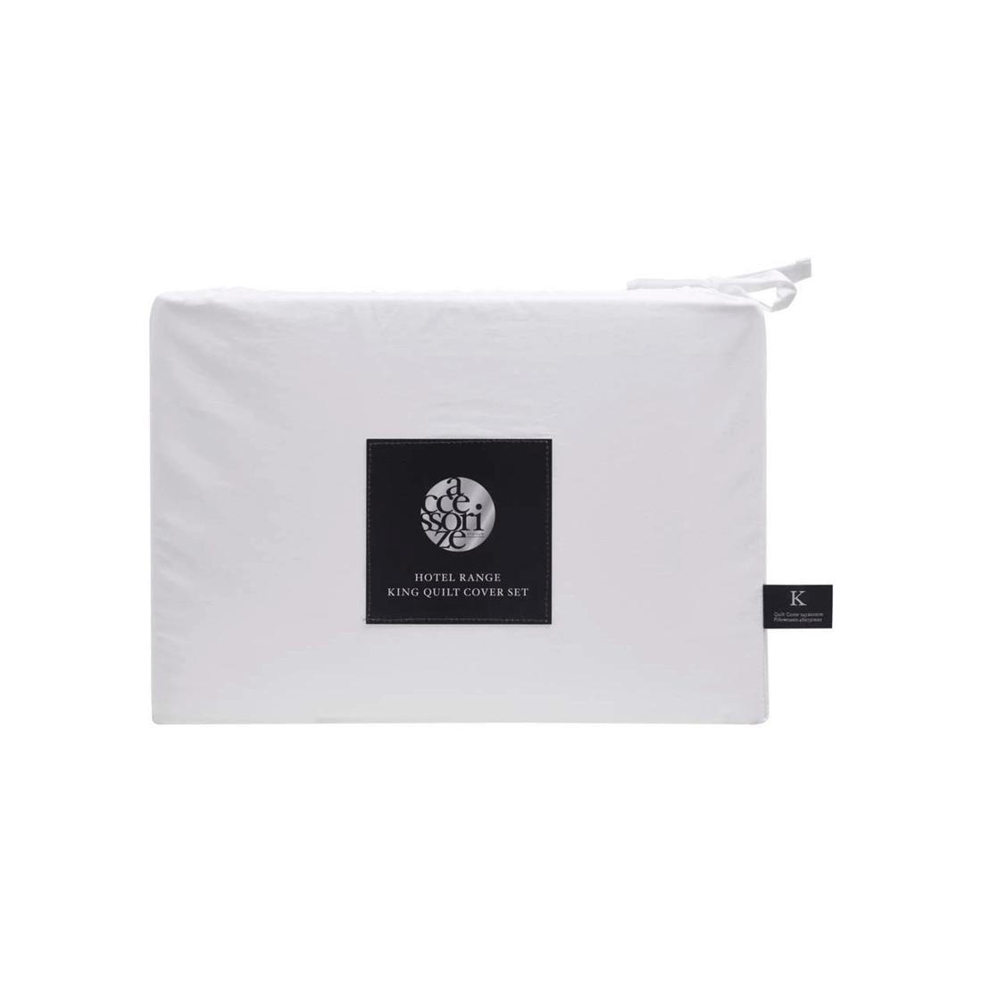 1 Accessorize Deluxe Hotel Percale Quilt Cover Set - 300 Thread Count 100% Cotton, White/Black, Queen - Assorted, 1 of 3