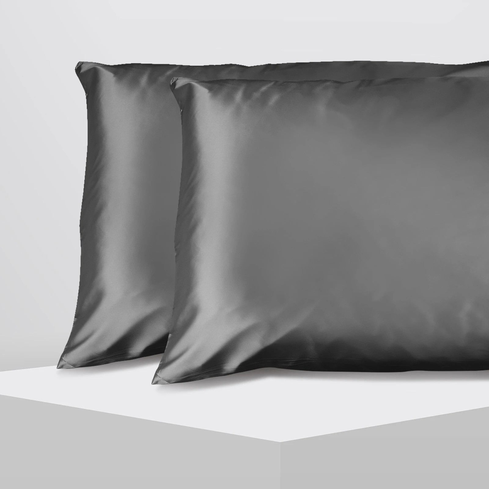 4 Casa Decor Luxury Satin Pillowcase Set With Gift Box Luxury Bedding  Twin Pack - Charcoal, 4 of 10