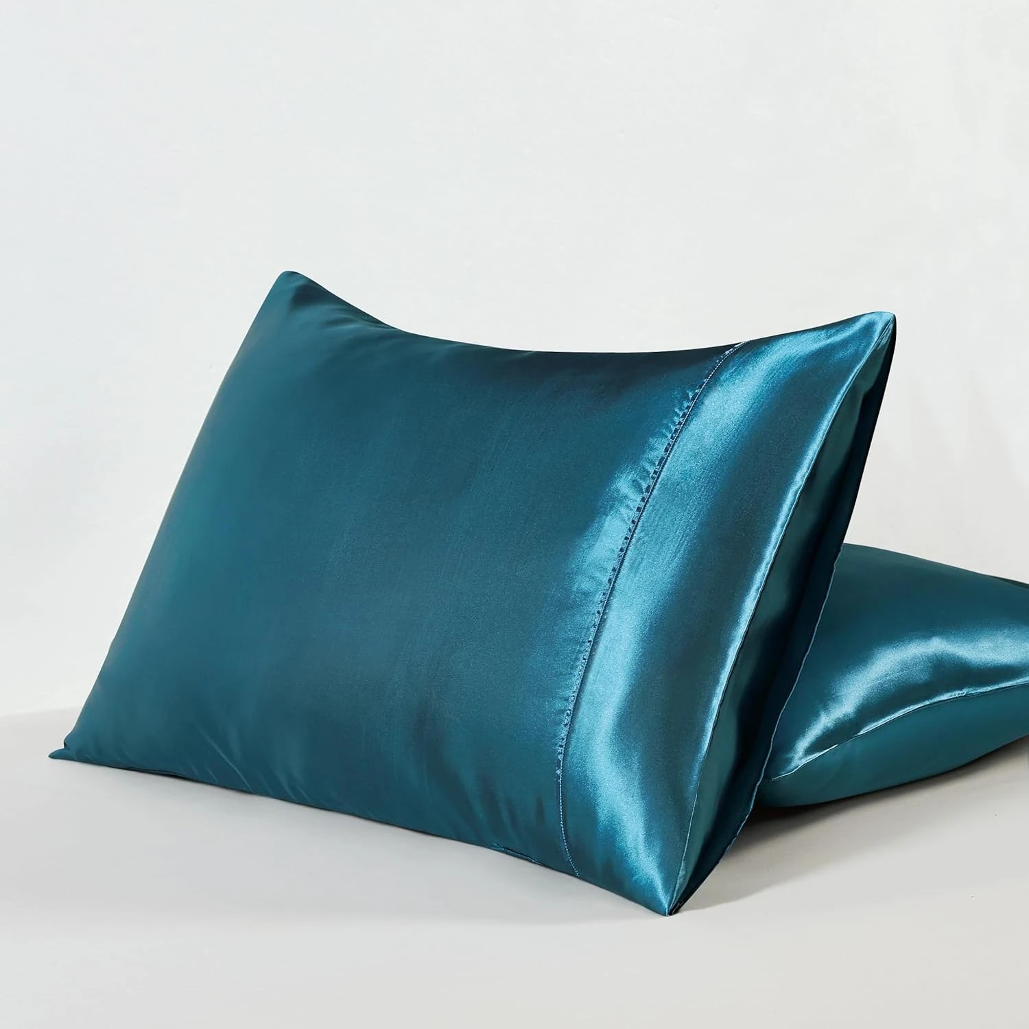 2 CleverPolly 2-Pack Polyester Satin Pillowcases - Teal, 2 of 4