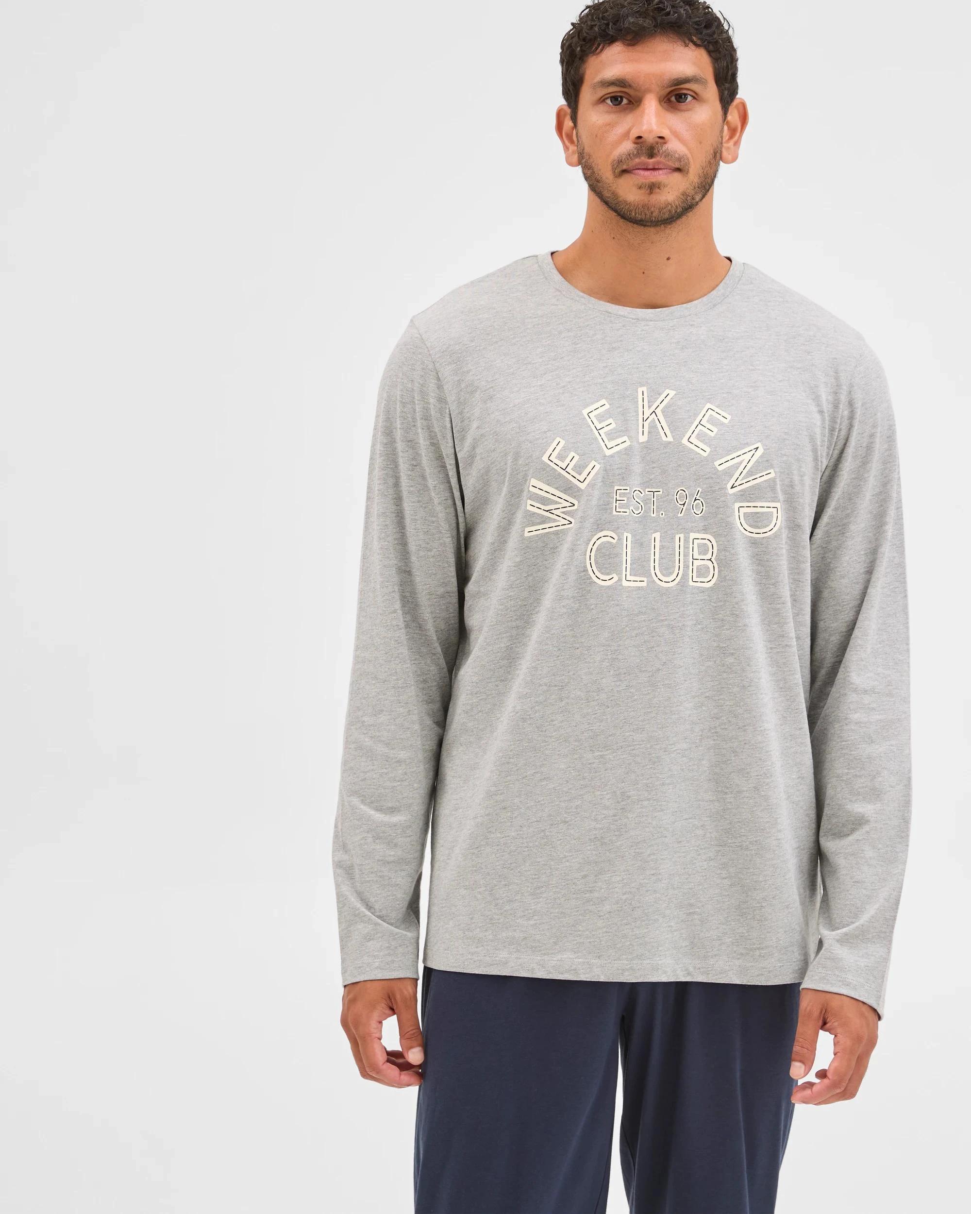 2 Maxx Australian Cotton Blend Knit Pyjama Set GREY MARLE, 2 of 7