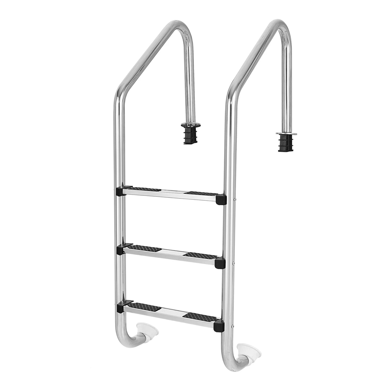 1 Costway 3-Step Pool Ladder Non-slip Stairs Stainless Steel 147cm - Silver, 1 of 4