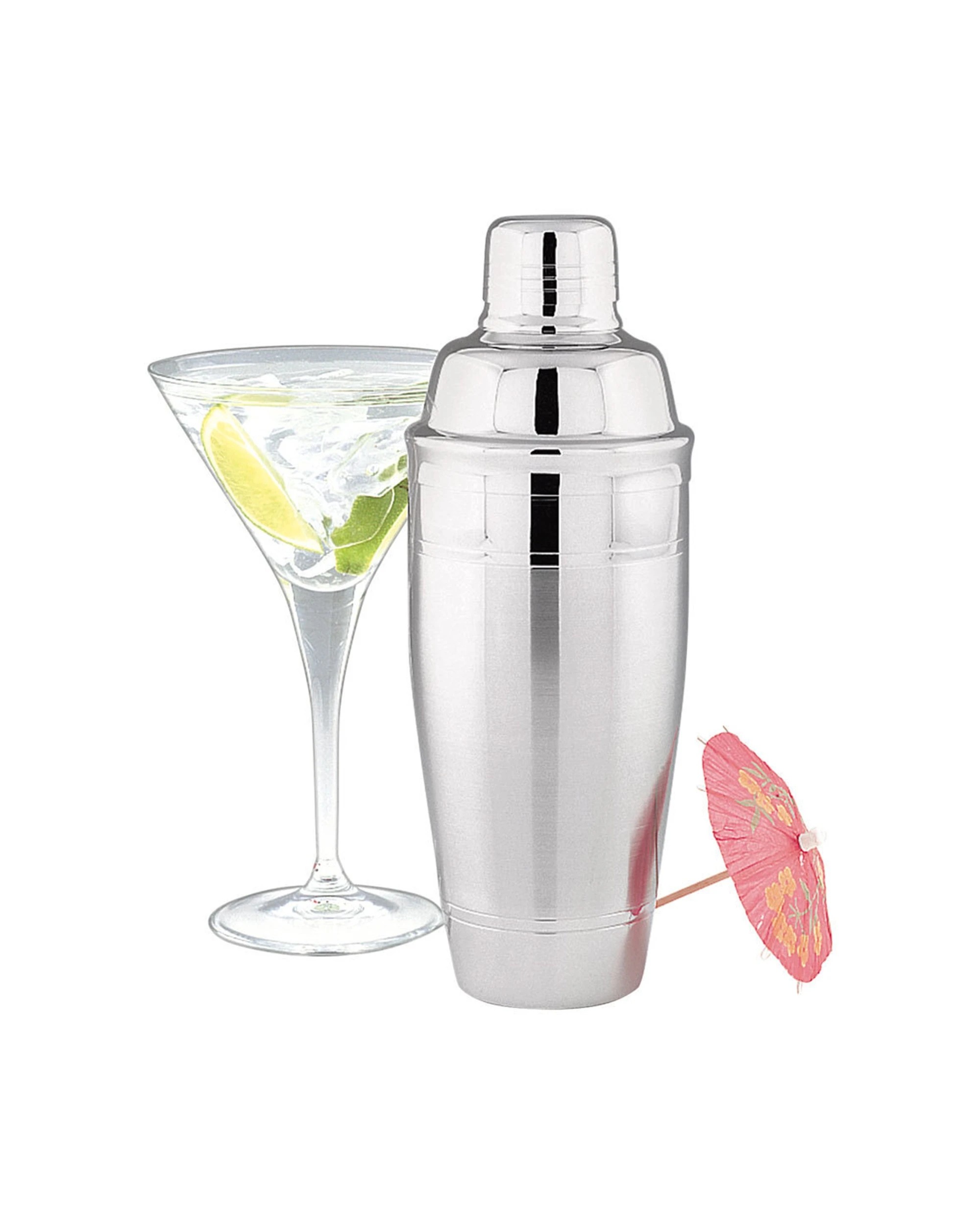 1 Avanti Art Deco Stainless Steel Cocktail Shaker 700ml Airtight Cap Strainer - Metallic, 1 of 1