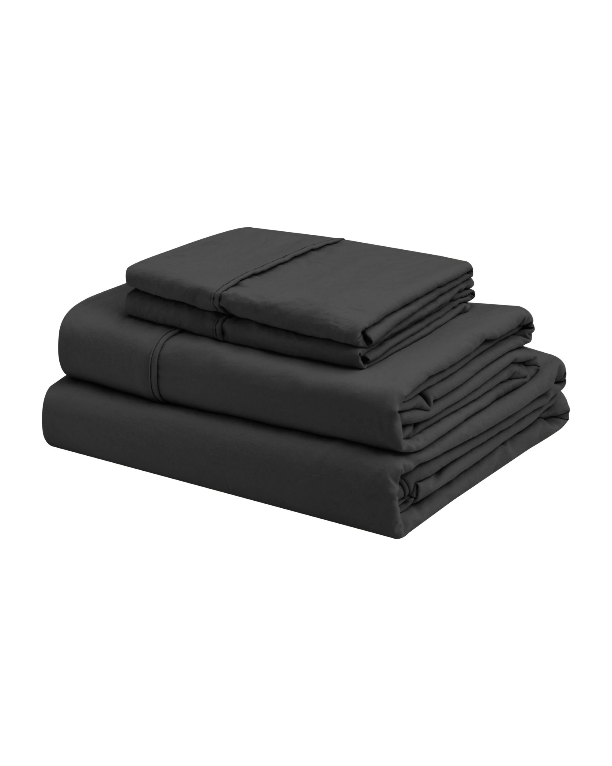 6 Dreamaker Superfine Washed Microfibre Sheet Set - Double Bed - Black, 6 of 6