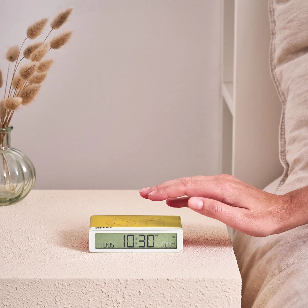 2 Lexon Flip Classic Reversible Alarm Clock PANTONE - Yellow - Yellow, 2 of 5