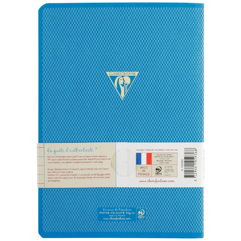6 Clairefontaine 1951 A5 Stapled Notebook Ruled 96 Page Blue, 6 of 6
