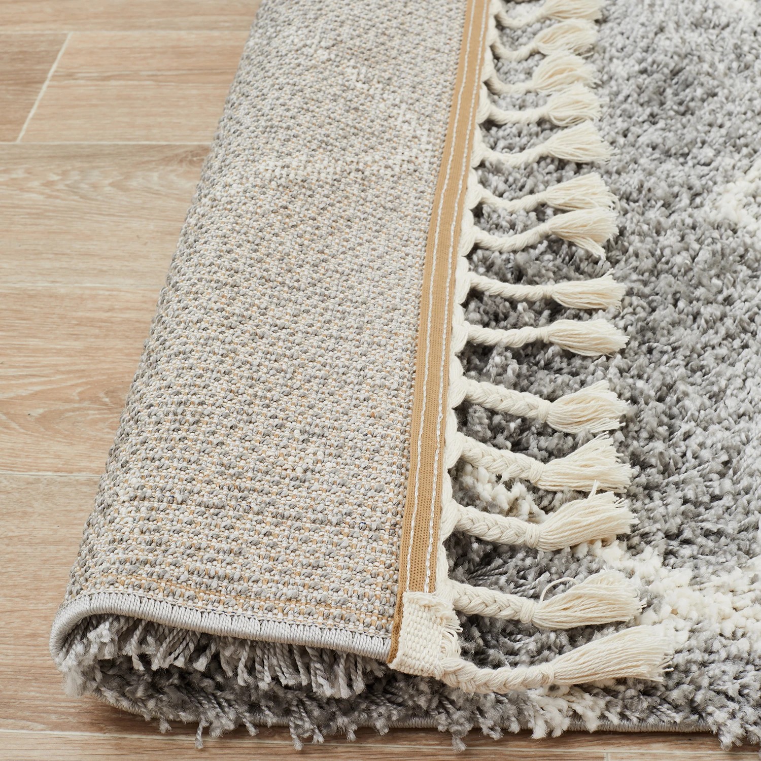 7 Common Ground Rugs Amber 44 290x200cm - Large Power Loomed Shag Rug - Silver, 7 of 7