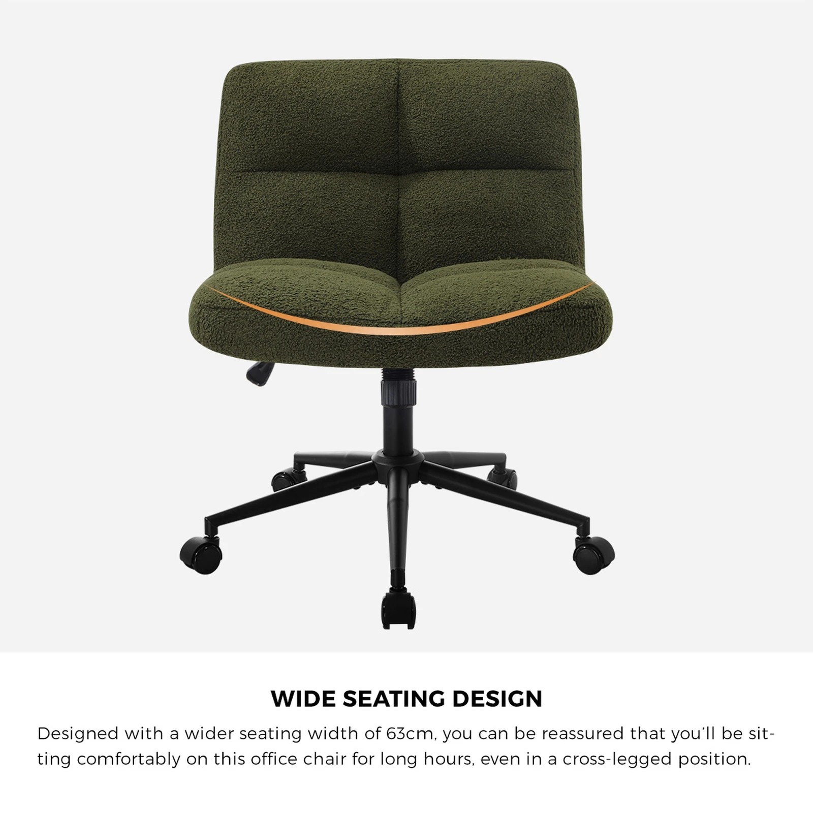 5 Oikiture Armless Office Desk Chair Boucle
 - Green, 5 of 10