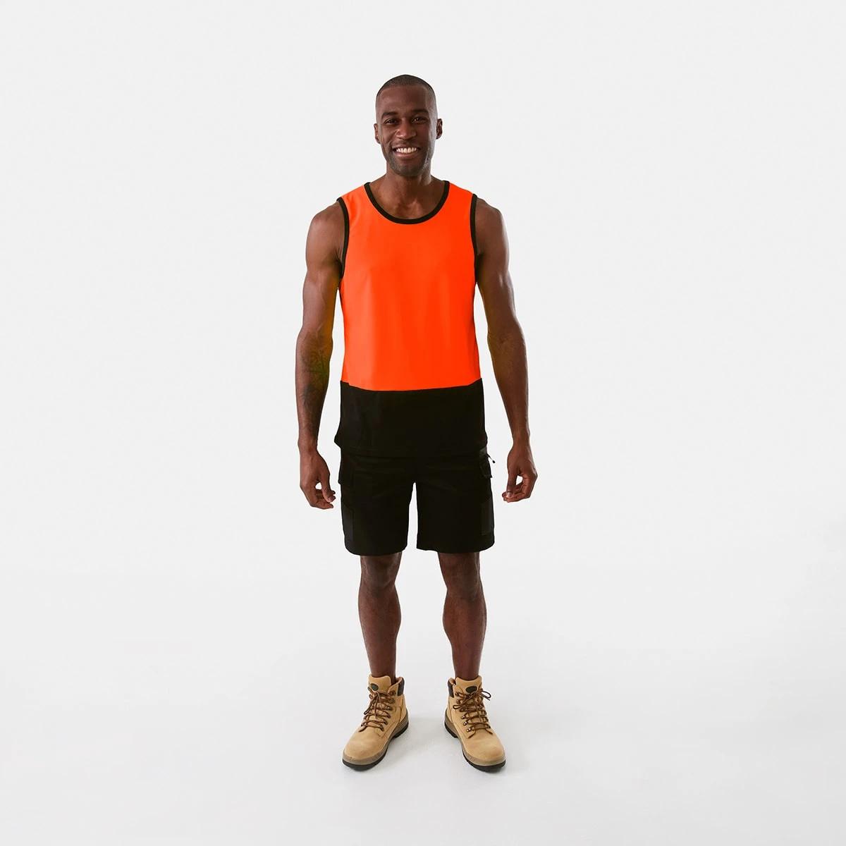 7 Workwear Fluorescent Industrial Singlet Orange, 7 of 7