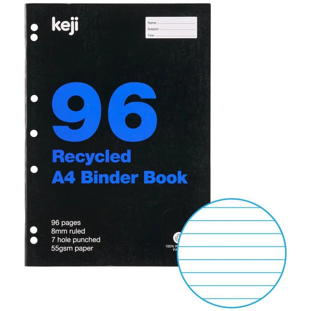 1 Keji A4 55gsm 8mm Ruled Binder Book 96 Page, 1 of 3