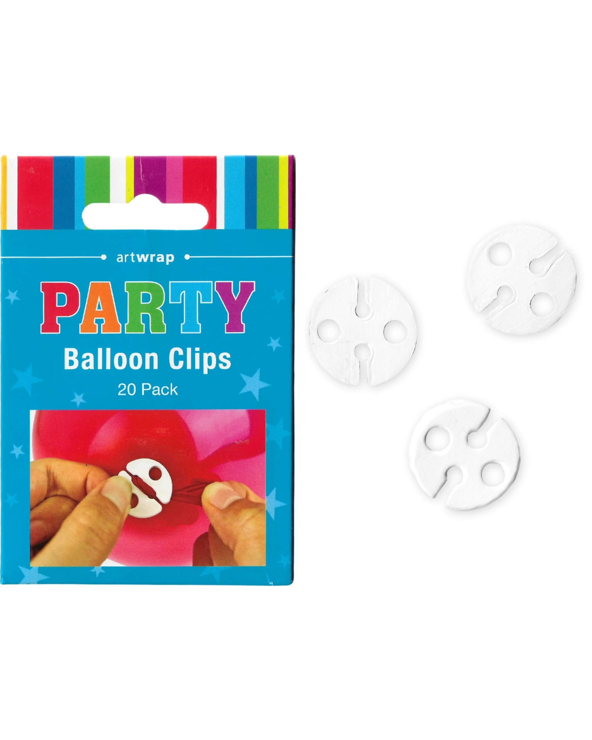 1 Artwrap Cardboard Balloon Clips Pack of 20 - White, 1 of 1