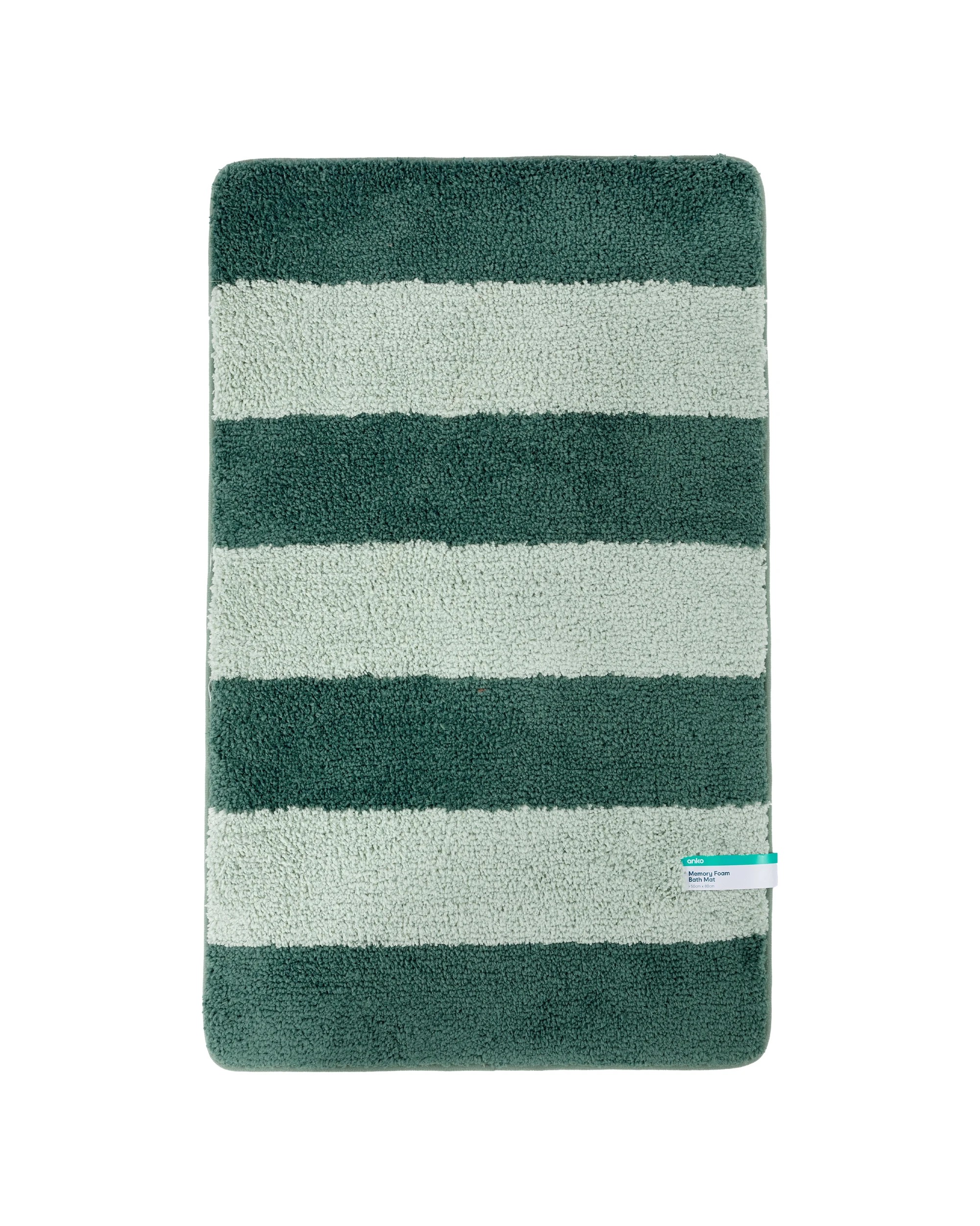 5 Memory Foam Bath Mat - Green Stripe, 5 of 5