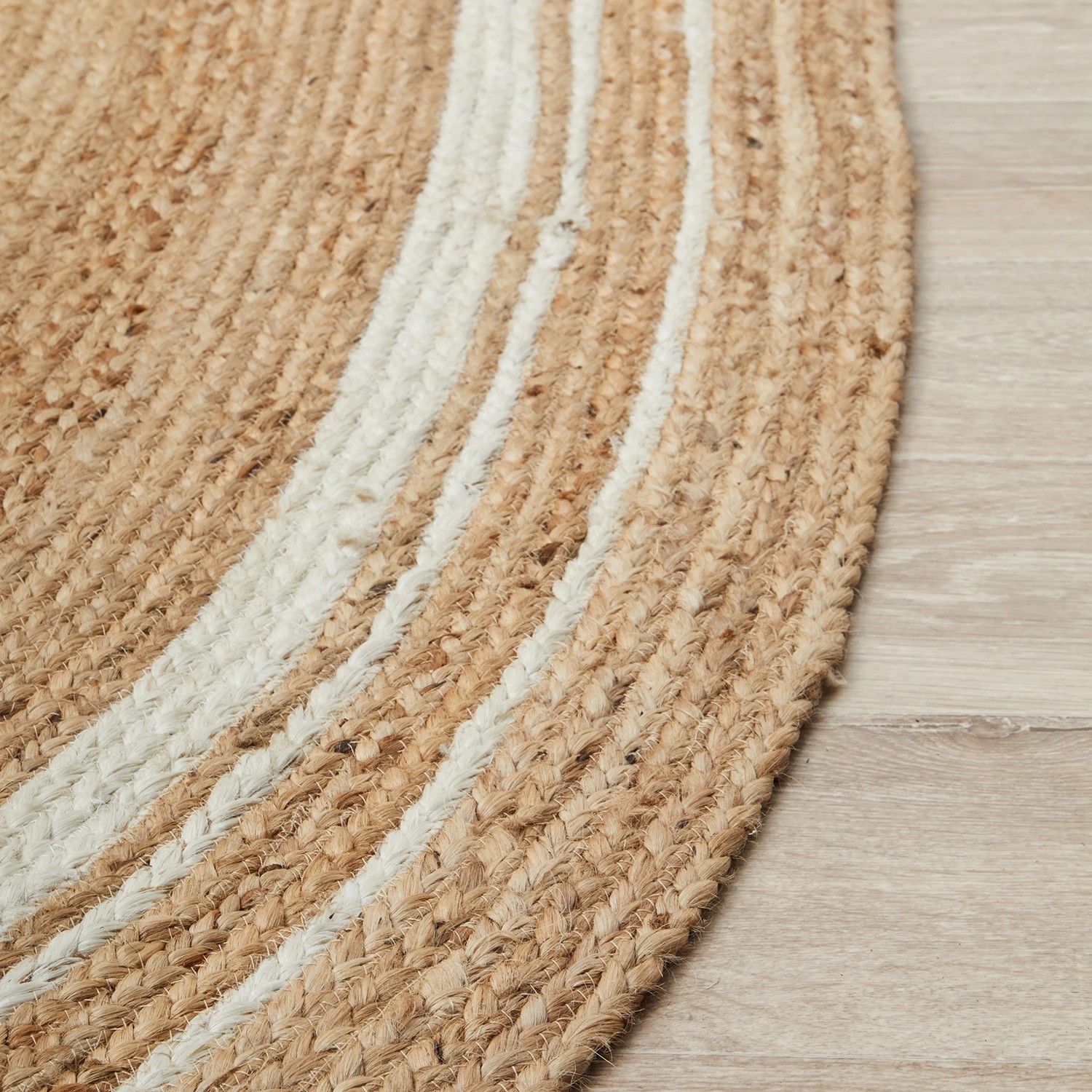 6 Common Ground Rugs Drift 111 280x190cm - Large Oval Hand Braided Jute Rug - Natural, 6 of 9