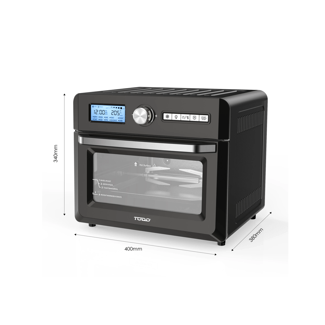 8 TODO 18L Air Fryer Oven Grill 1550W Rotisserie Fan Forced Dehydrator Toaster, 8 of 10